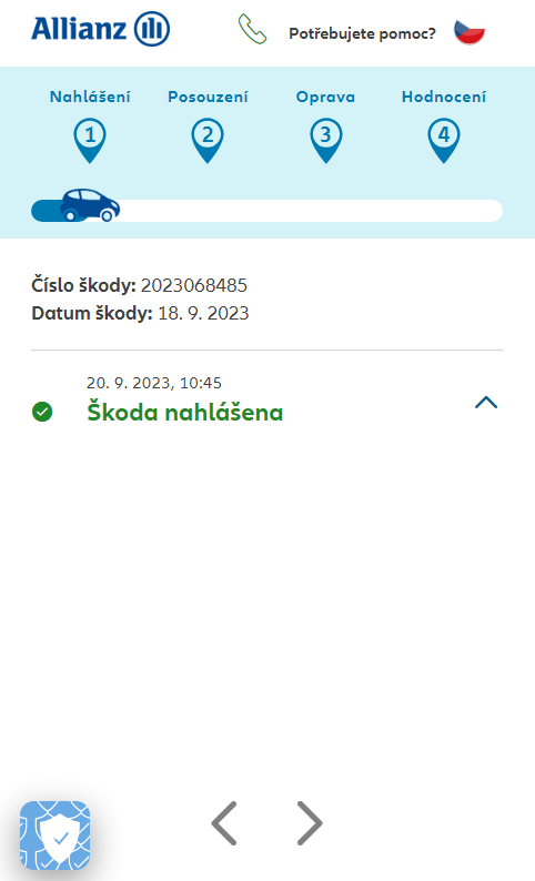 Škoda nahlášena