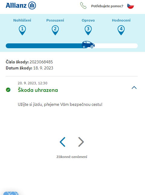 Škoda uhrazena