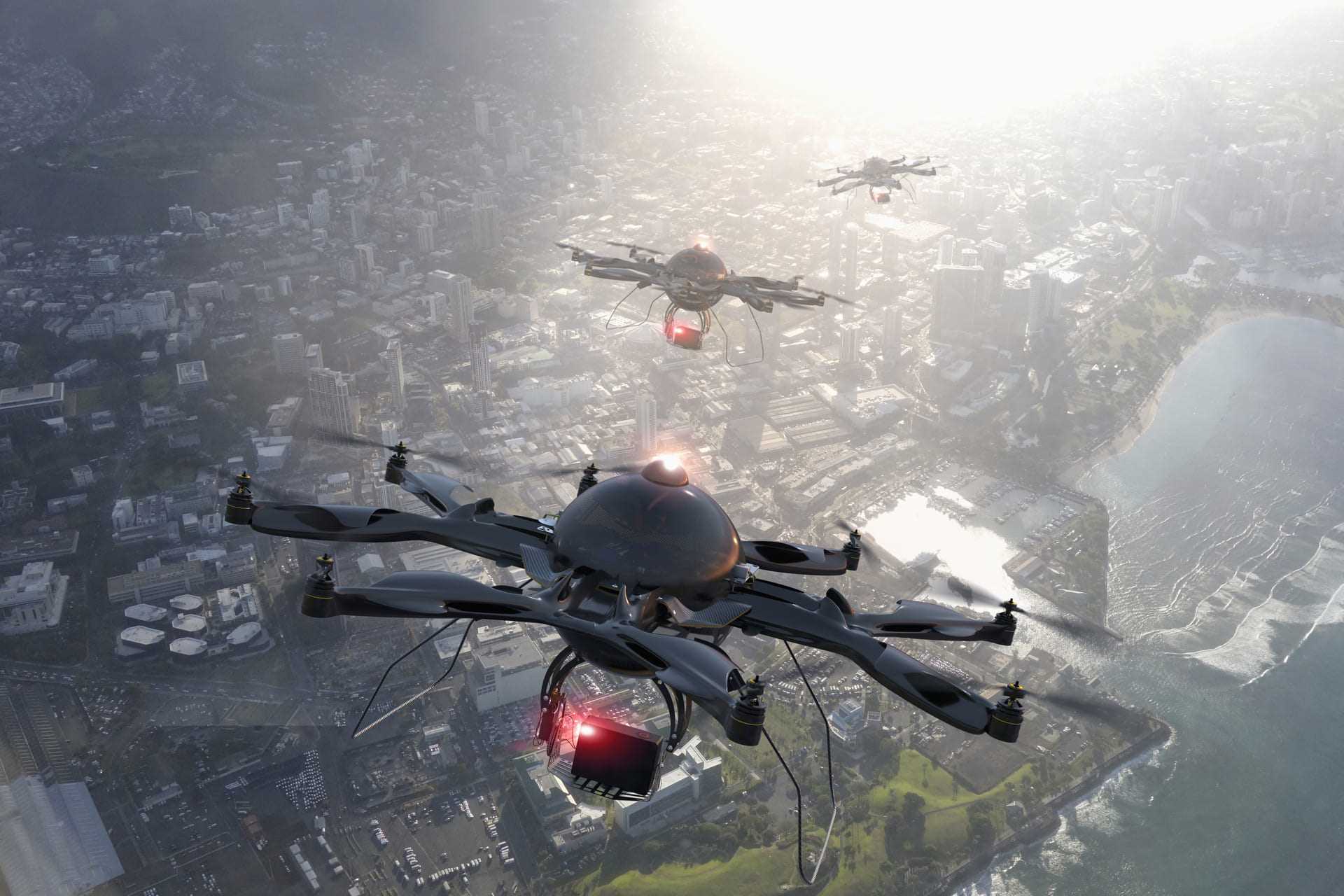 Dron nad městem