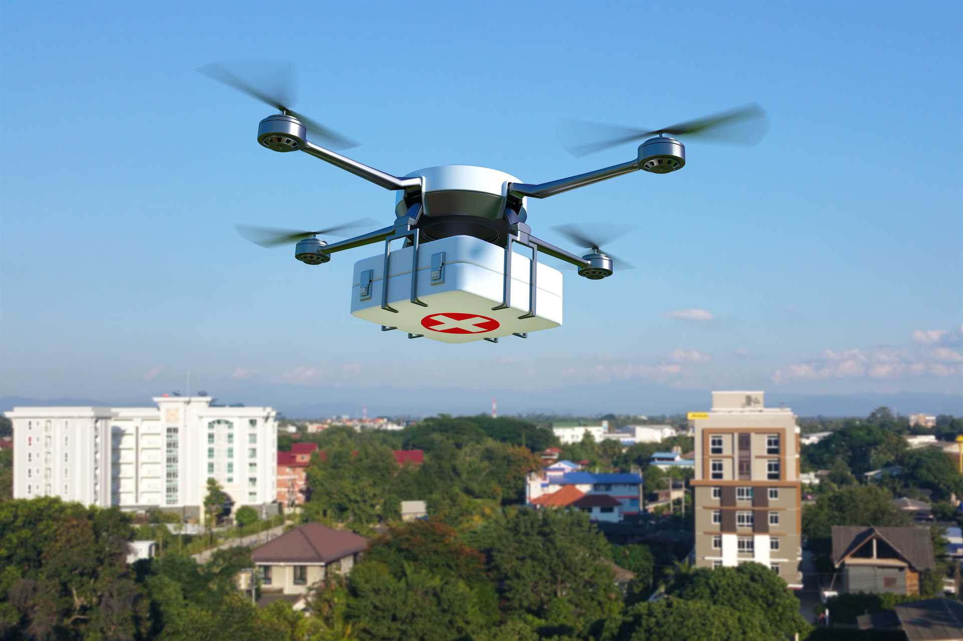 Dron nad městem