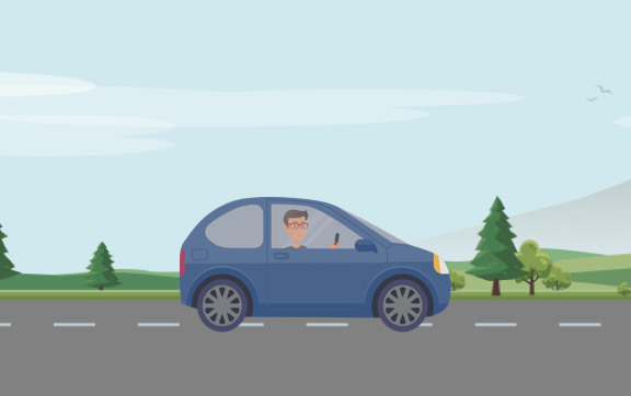 Automobil na silnici